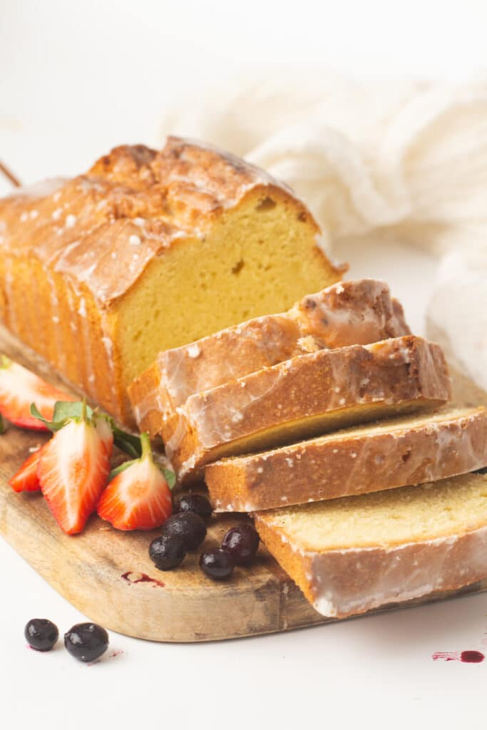 Slices of the air fryer pound cake 