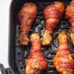 Bacon wrapped chicken drumsticks in the airfryer