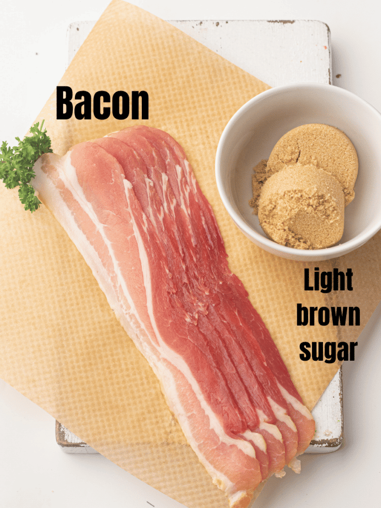 Ingredients picture - bacon and light brown sugar 