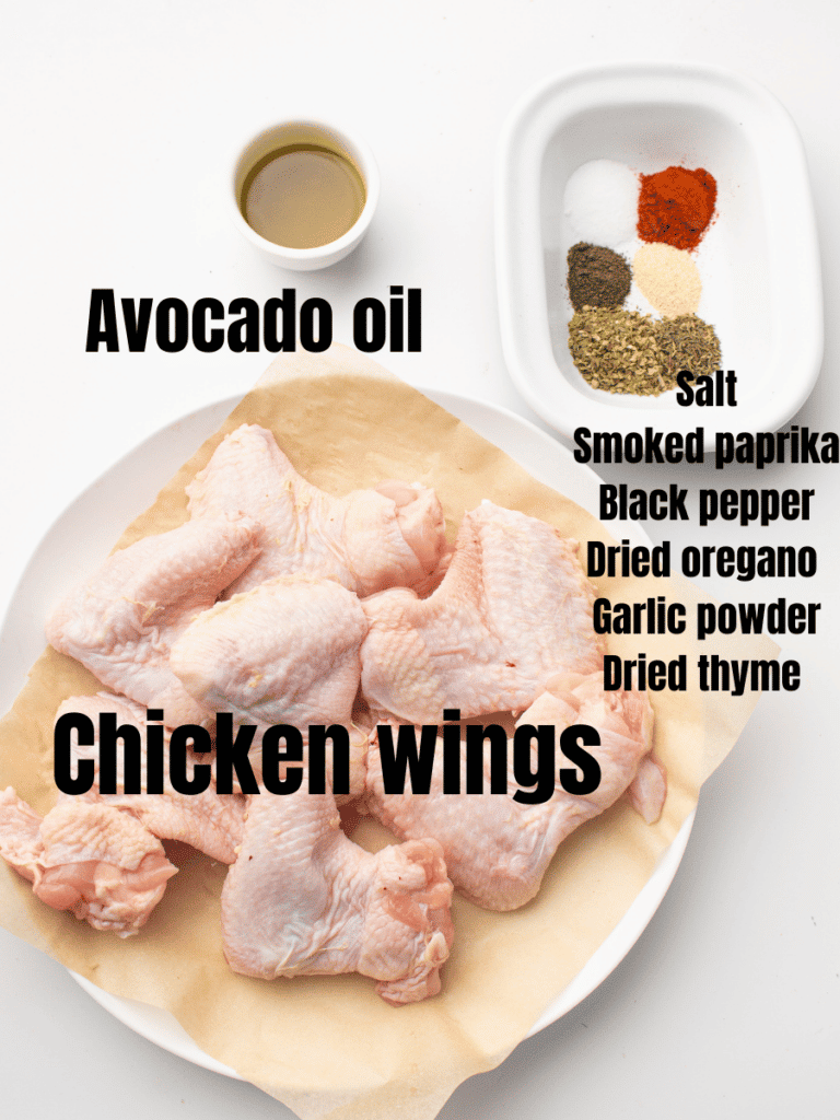 Ingredients for Air Fryer Chicken wings