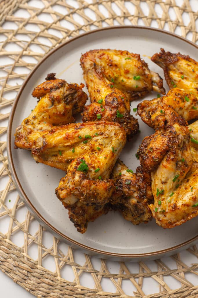 Air Fryer Chicken Wings on a plate