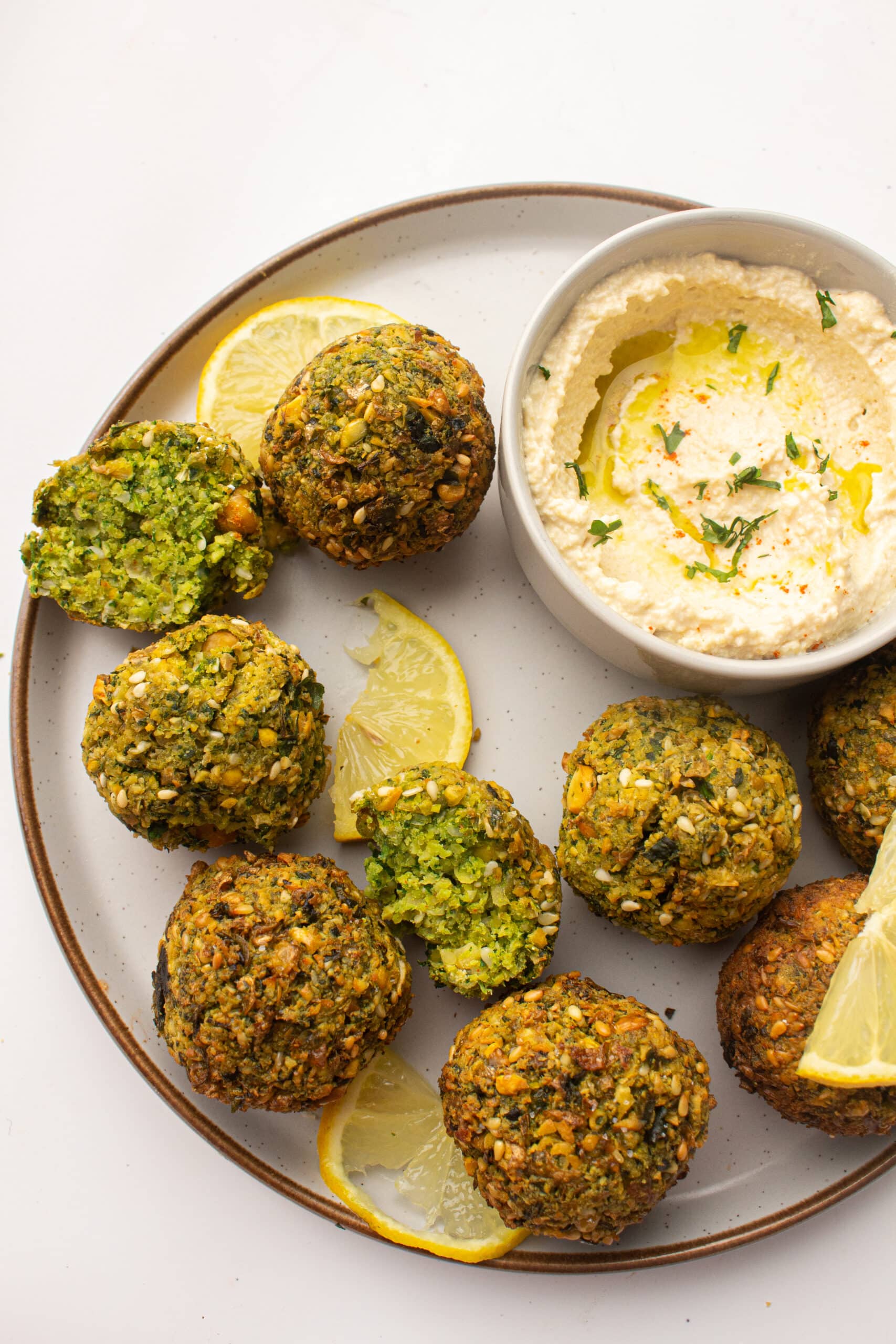 Air Fried Falafel on a plate