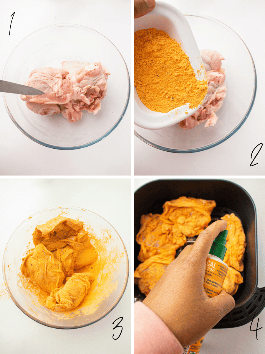 2 ingredient fried chicken process pictures