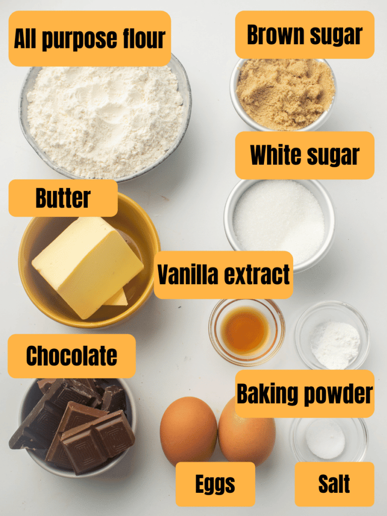 Brown butter chocolate chip cookies ingredients 