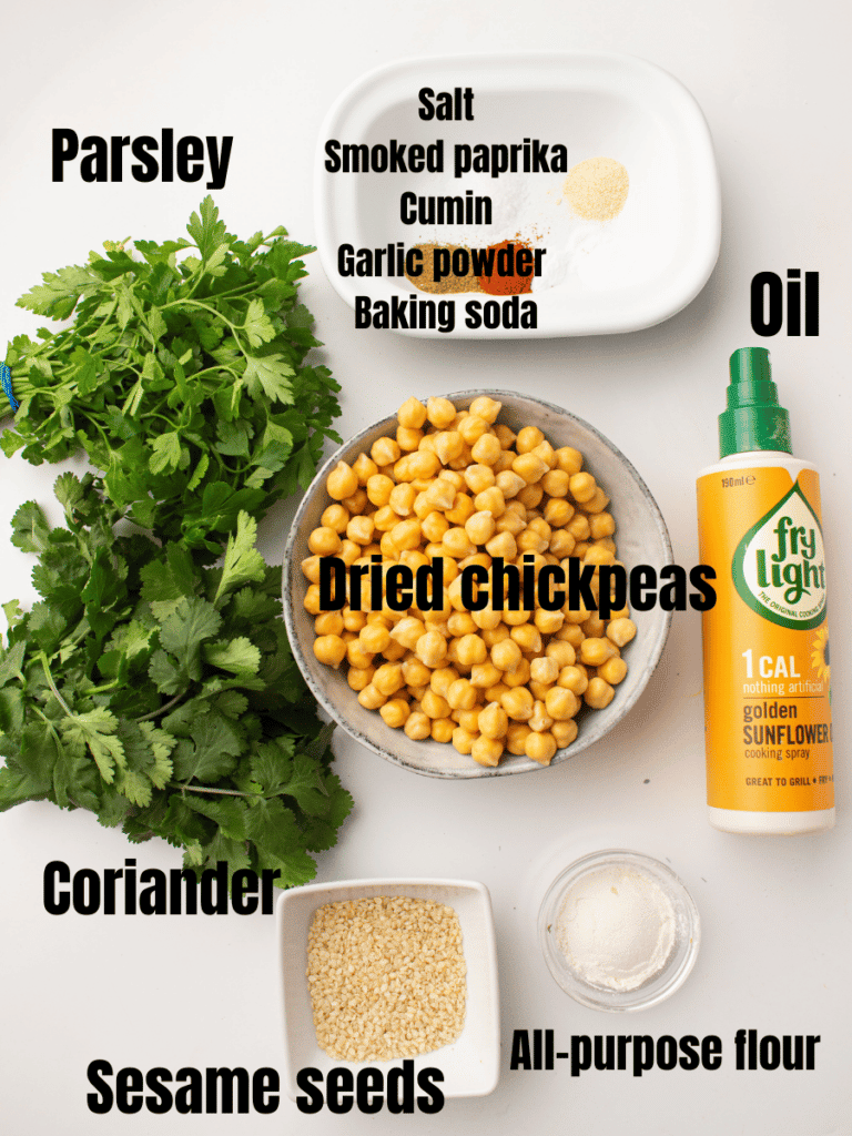 Ingredients for Air Fryer Falafel
