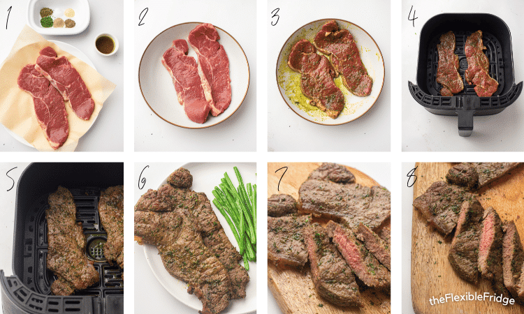 Air fryer Steak process pictures