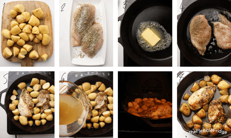 The Best-Cast Iron Skillet Chicken Breast Recipe (with potatoes) process pictures 