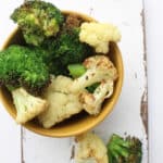 Air fry broccoli and cauliflower