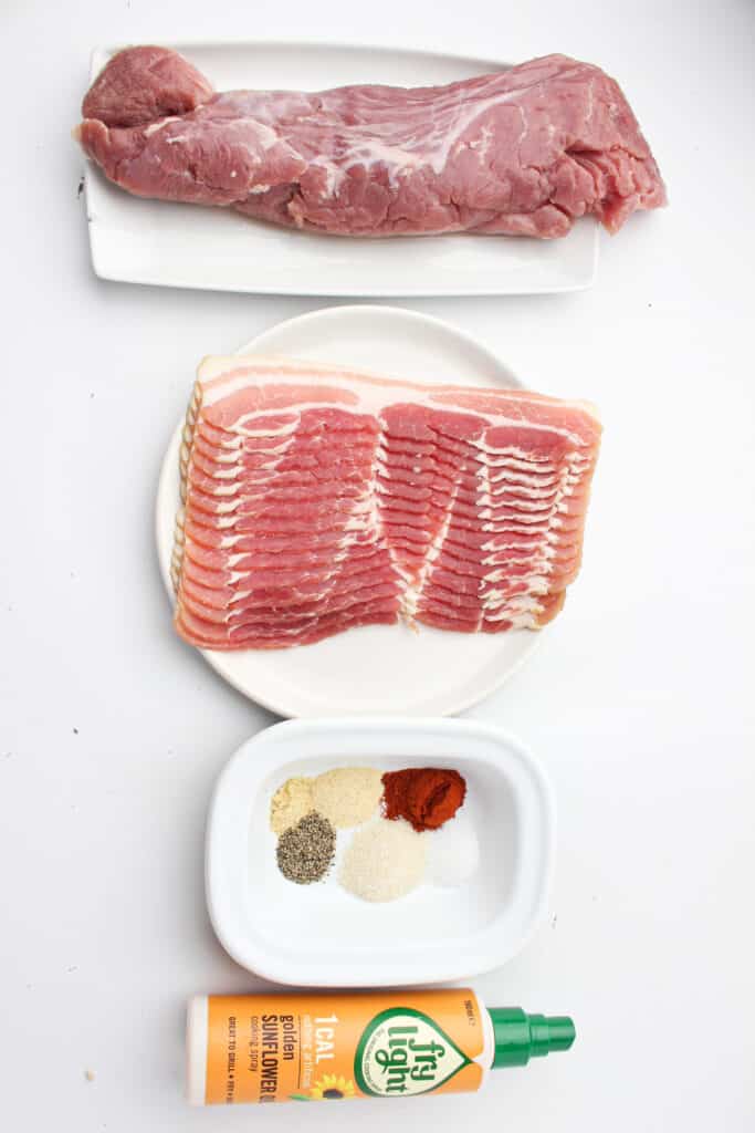 Air fryer bacon-wrapped pork tenderloin ingredients 