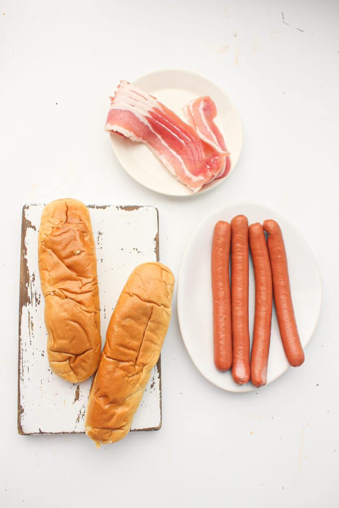 Air Fryer Bacon Wrapped Hot Dogs 