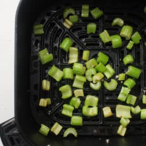Celery pictured in the air fryer
