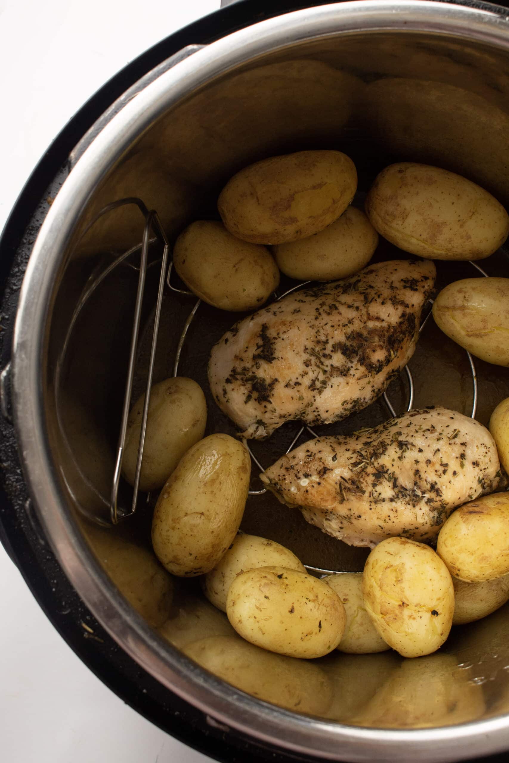 chicken and potatoes in the instant pot