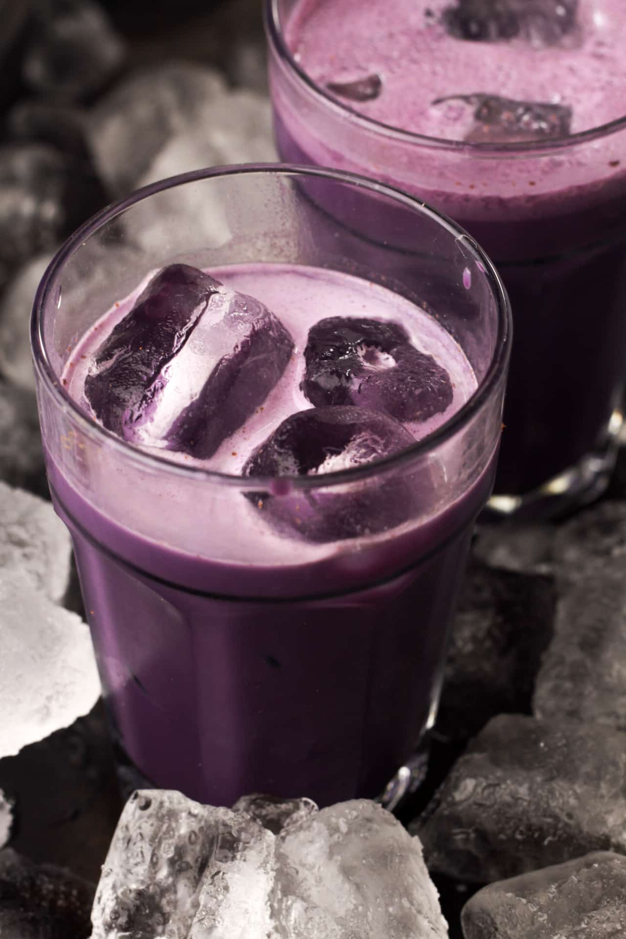 Ube Horchata in a glass