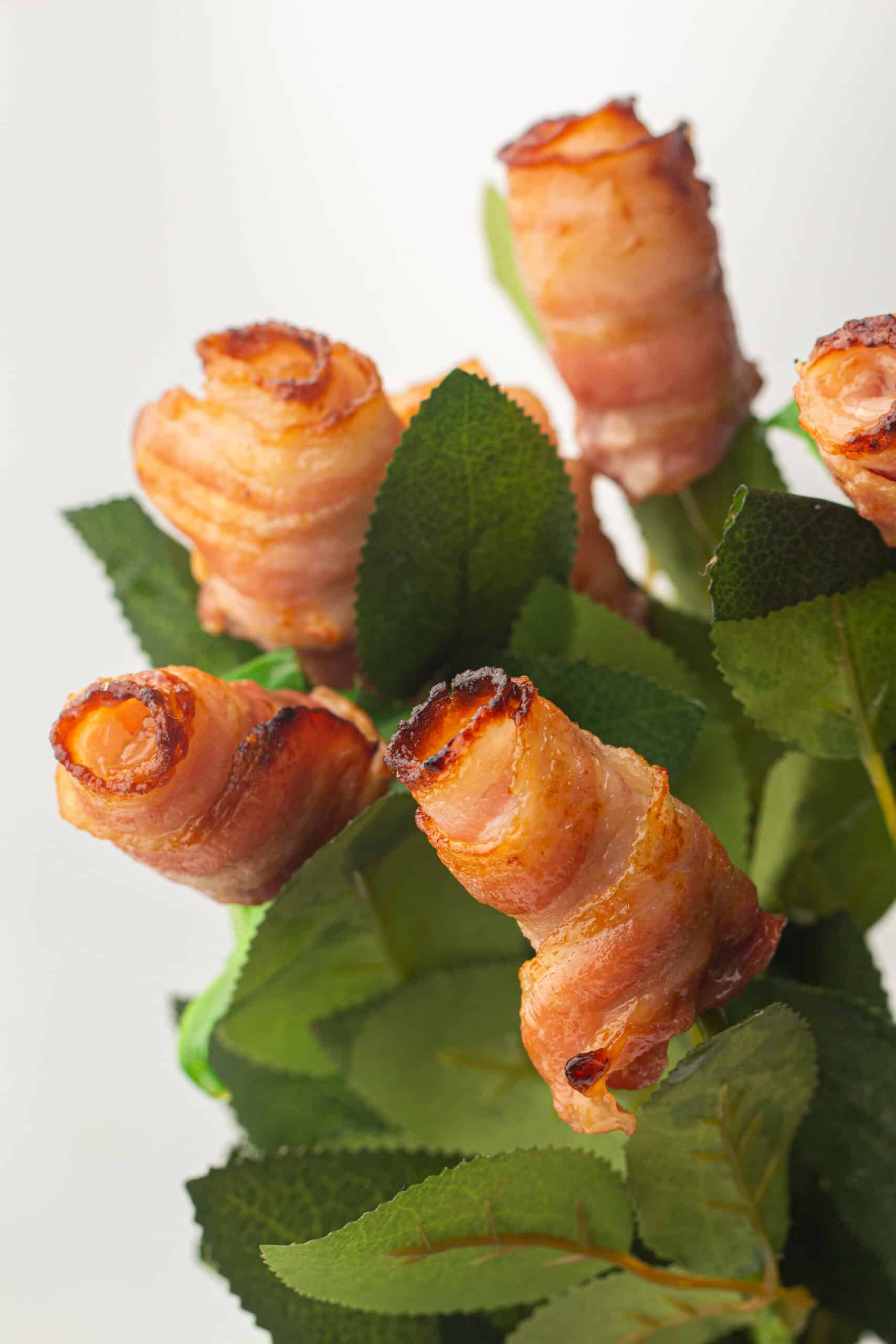 Air fryer Candied Bacon Roses 