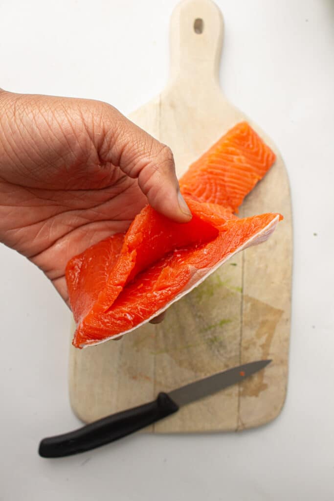 Slice salmon pocket