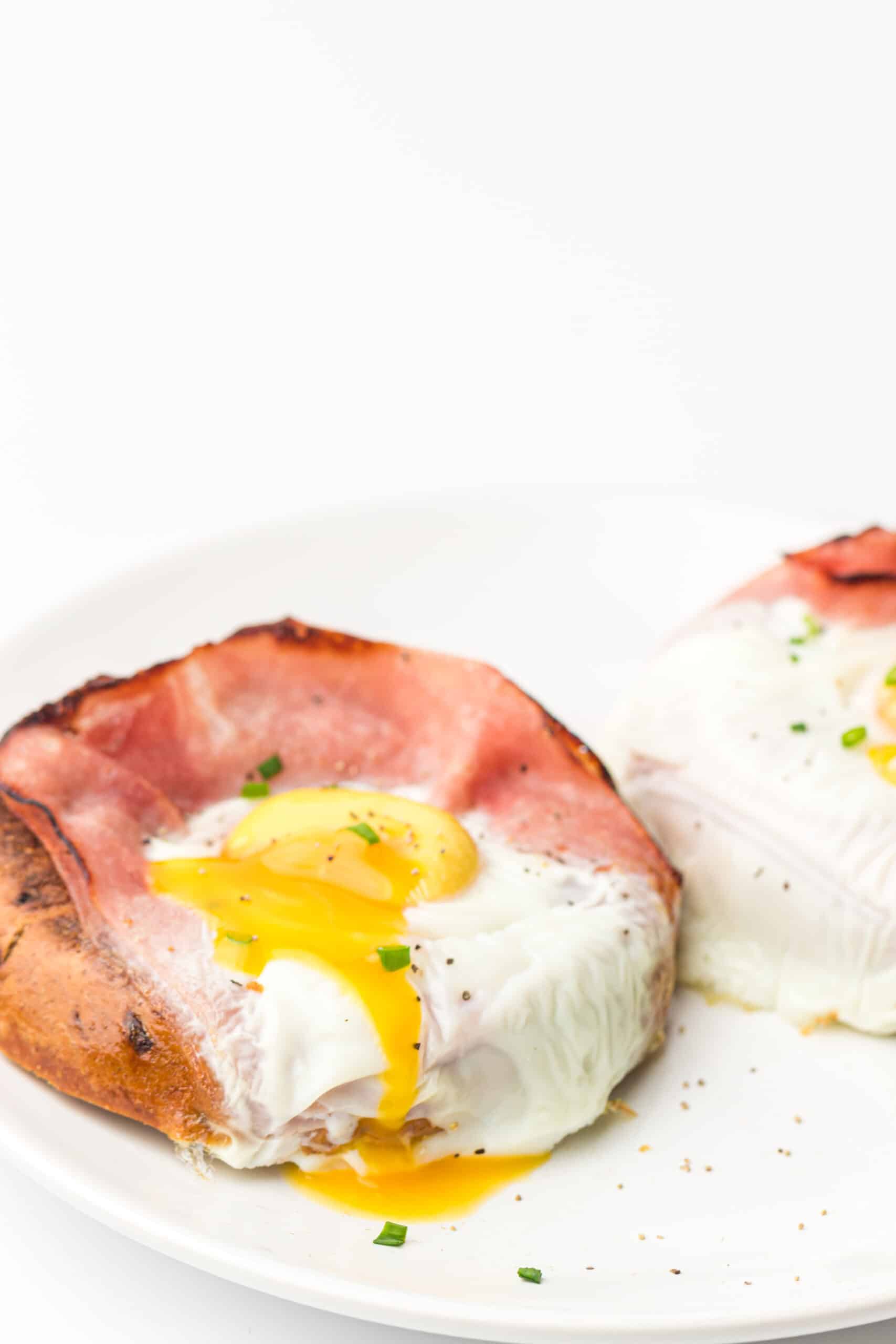 Air Fryer Bagel Ham and Egg Holes
