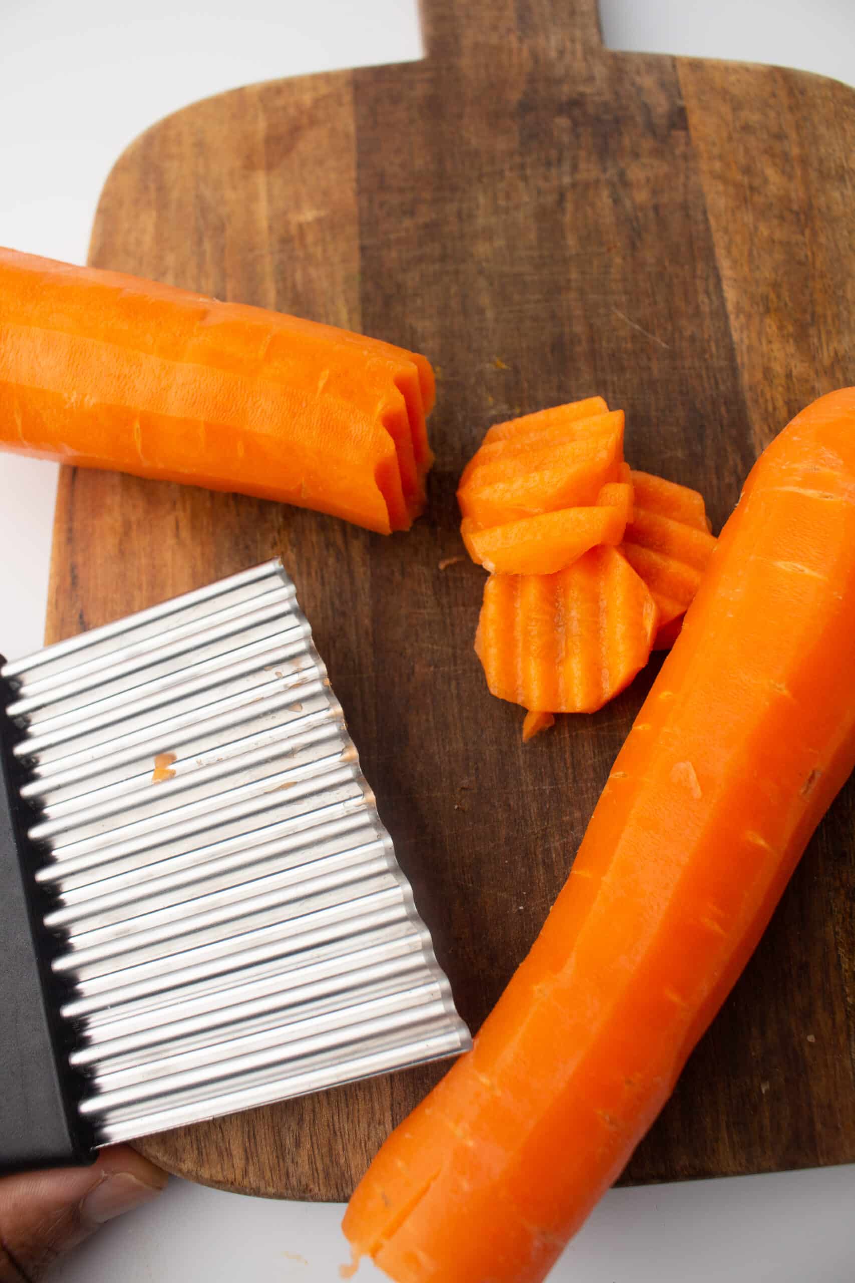Slicing the carrots