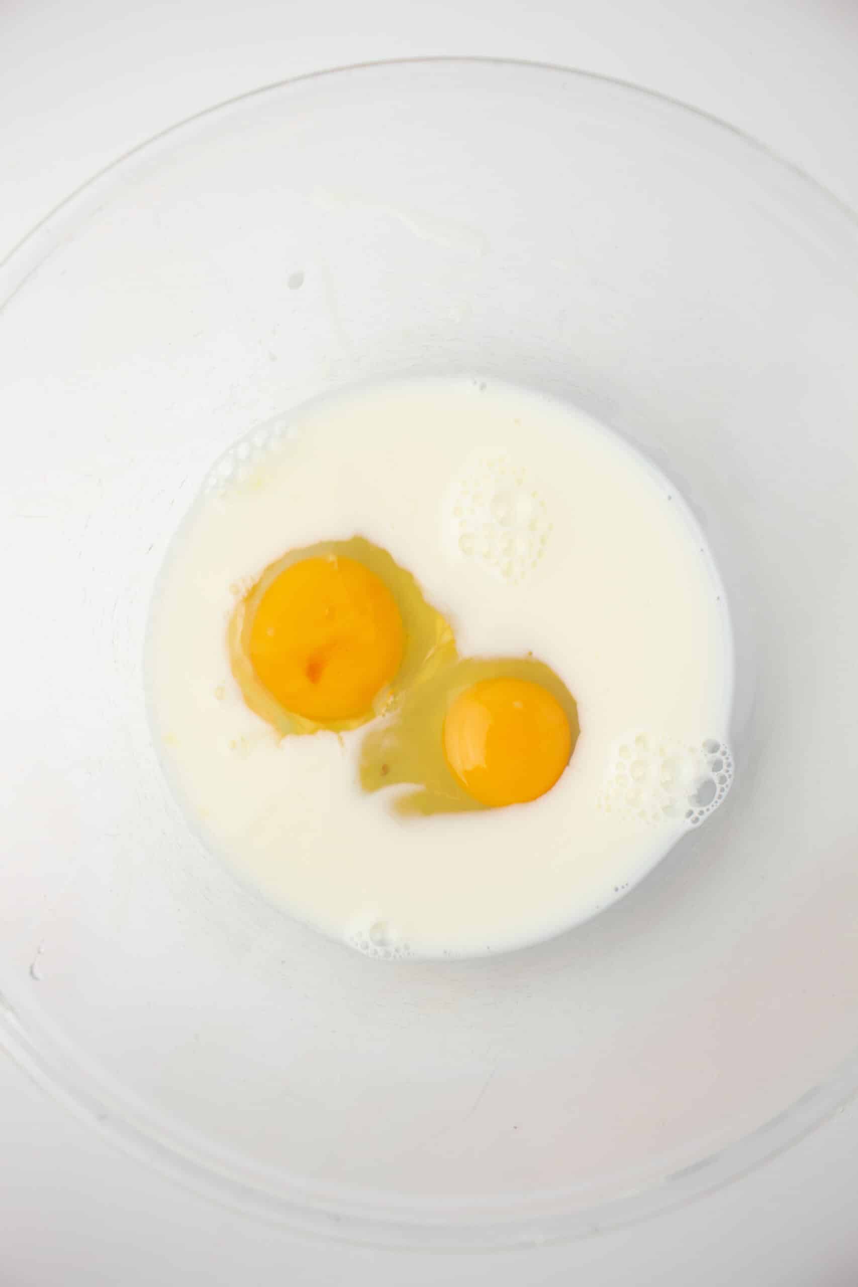 Egg and milk mixed