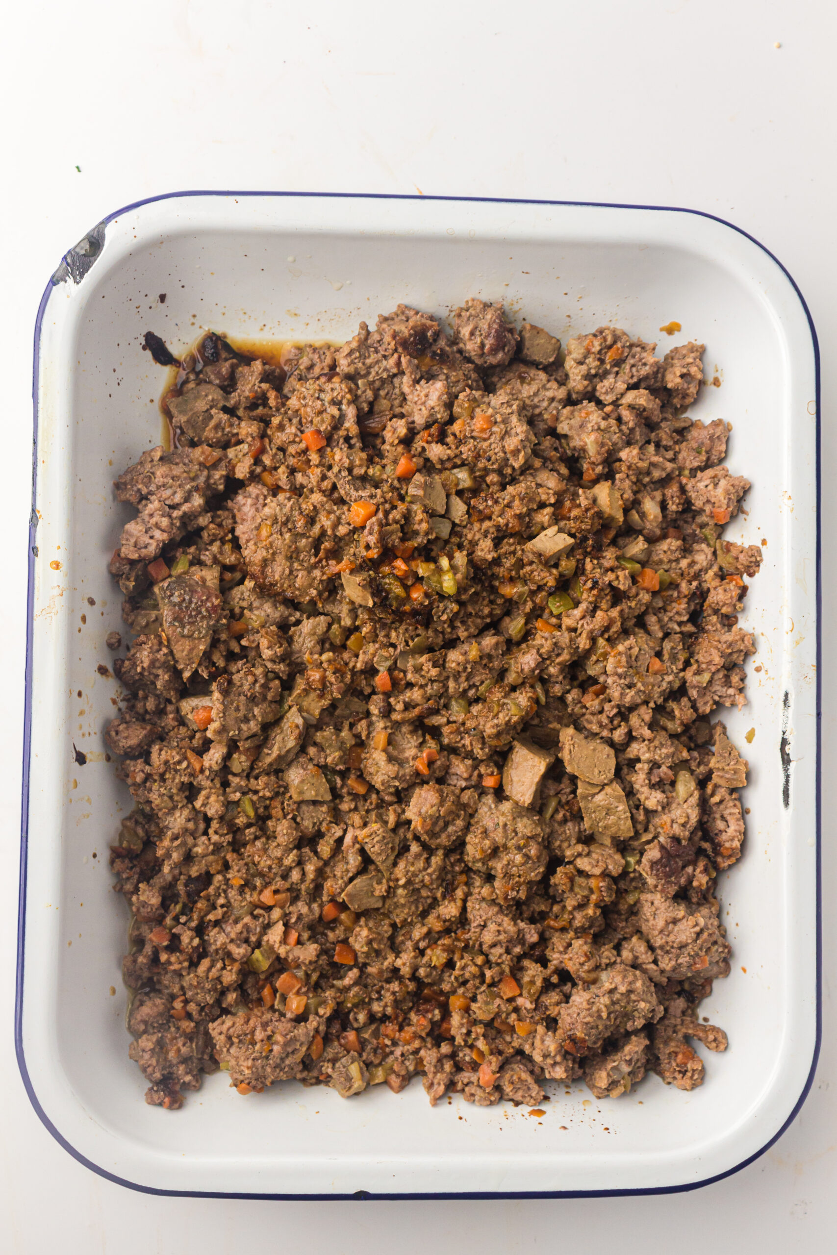 Place liver and mince mix into a oven proof dish