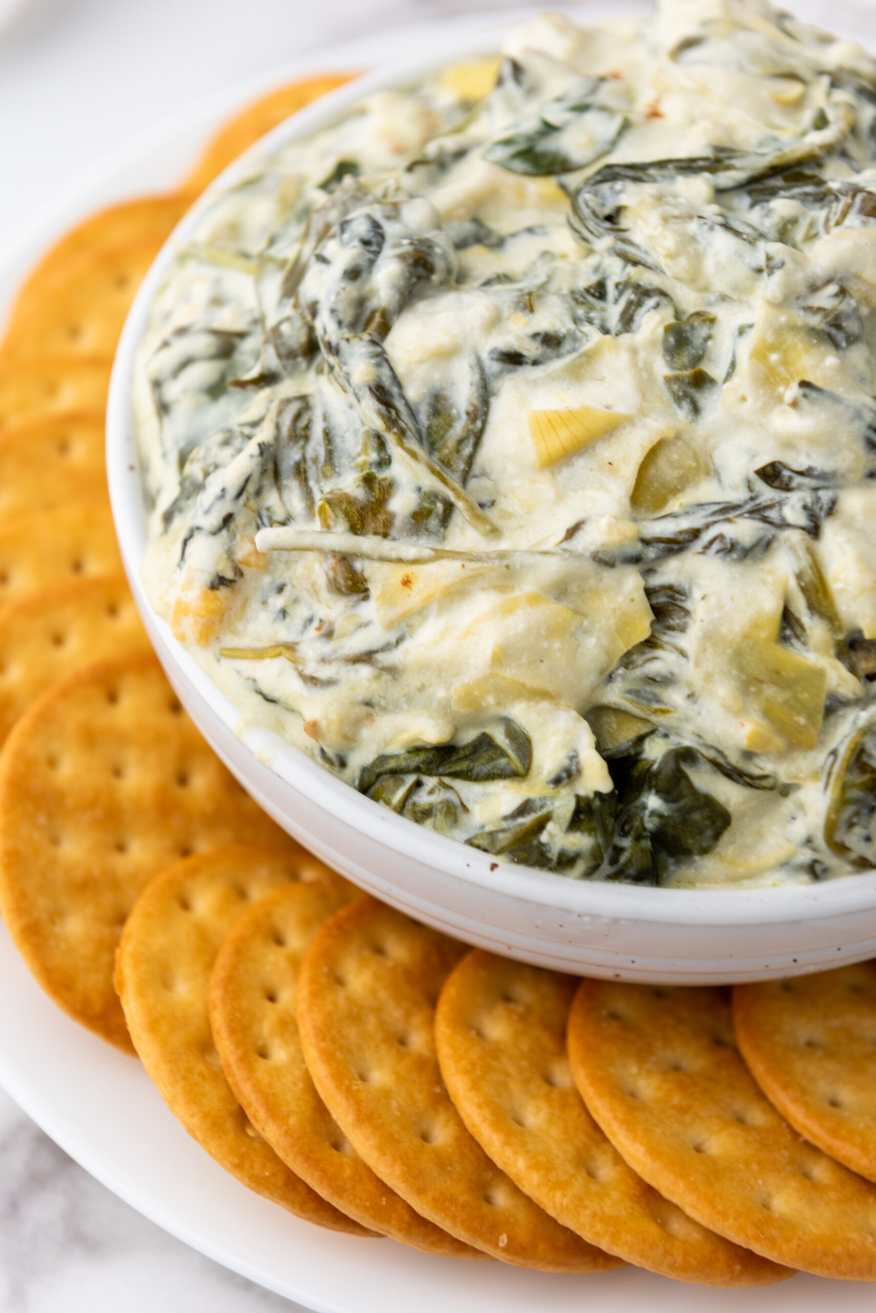 Spinach Artichoke Dip without Mayo (slow cooker)